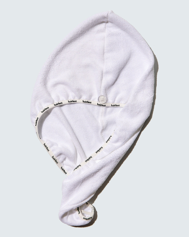Bamboo Hair Towel Wrap, White - Image 4