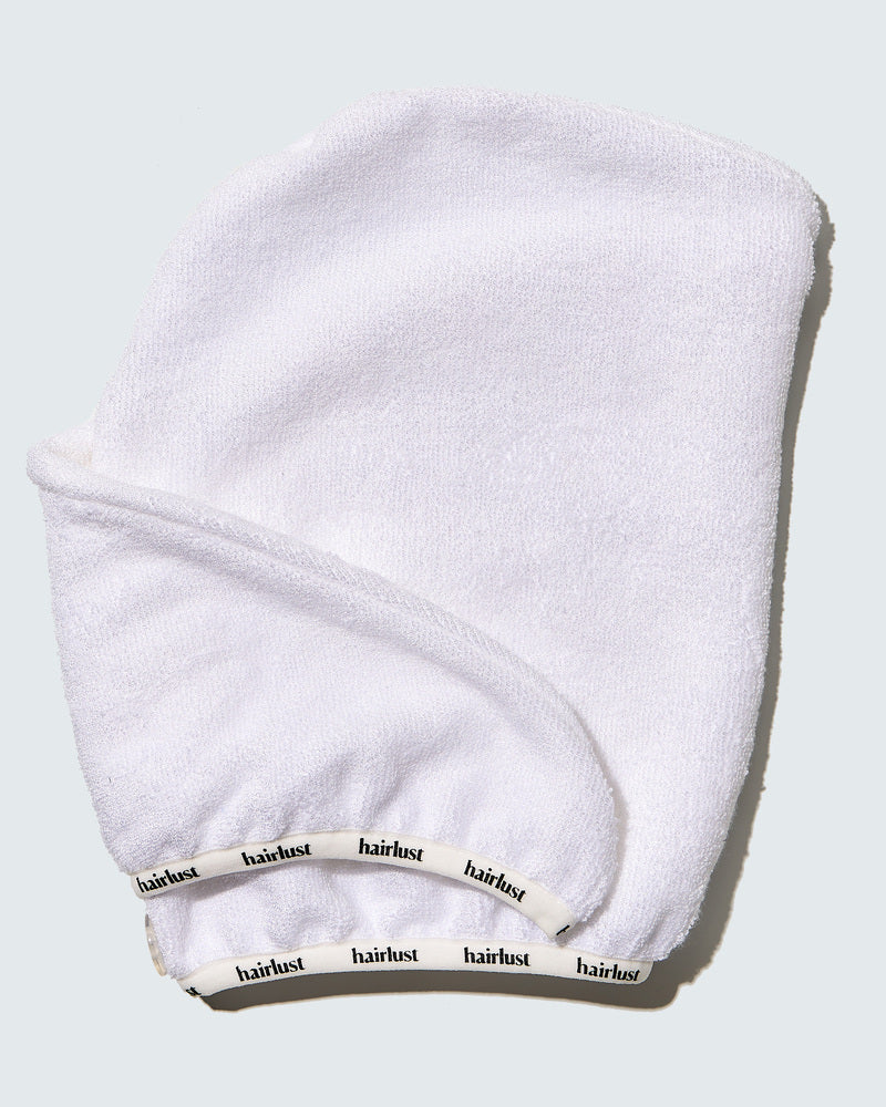 Bamboo Hair Towel Wrap, White - Image 5