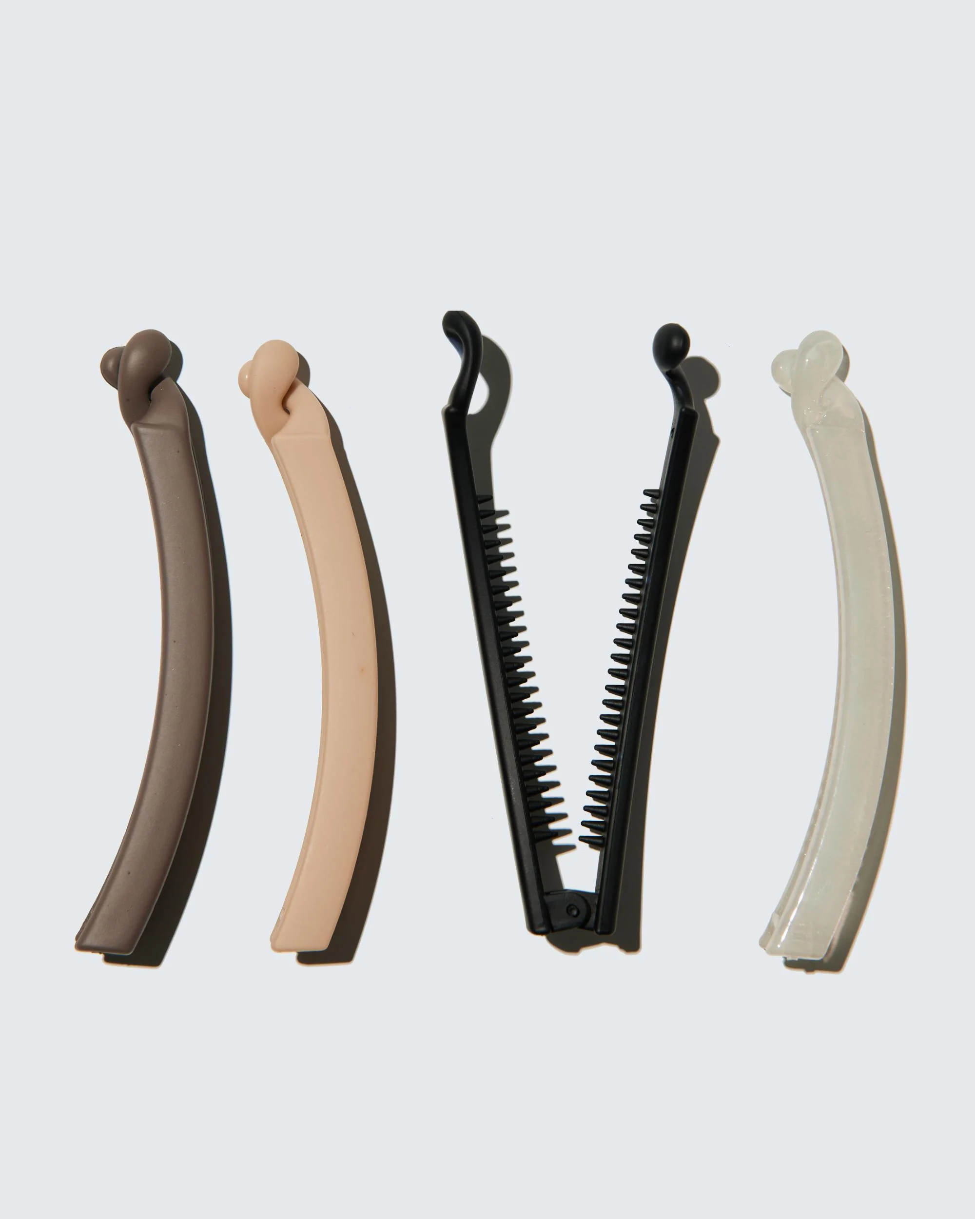 Banana Hair Clips Extra Slim, 4-Pack, Coffee - Image 4