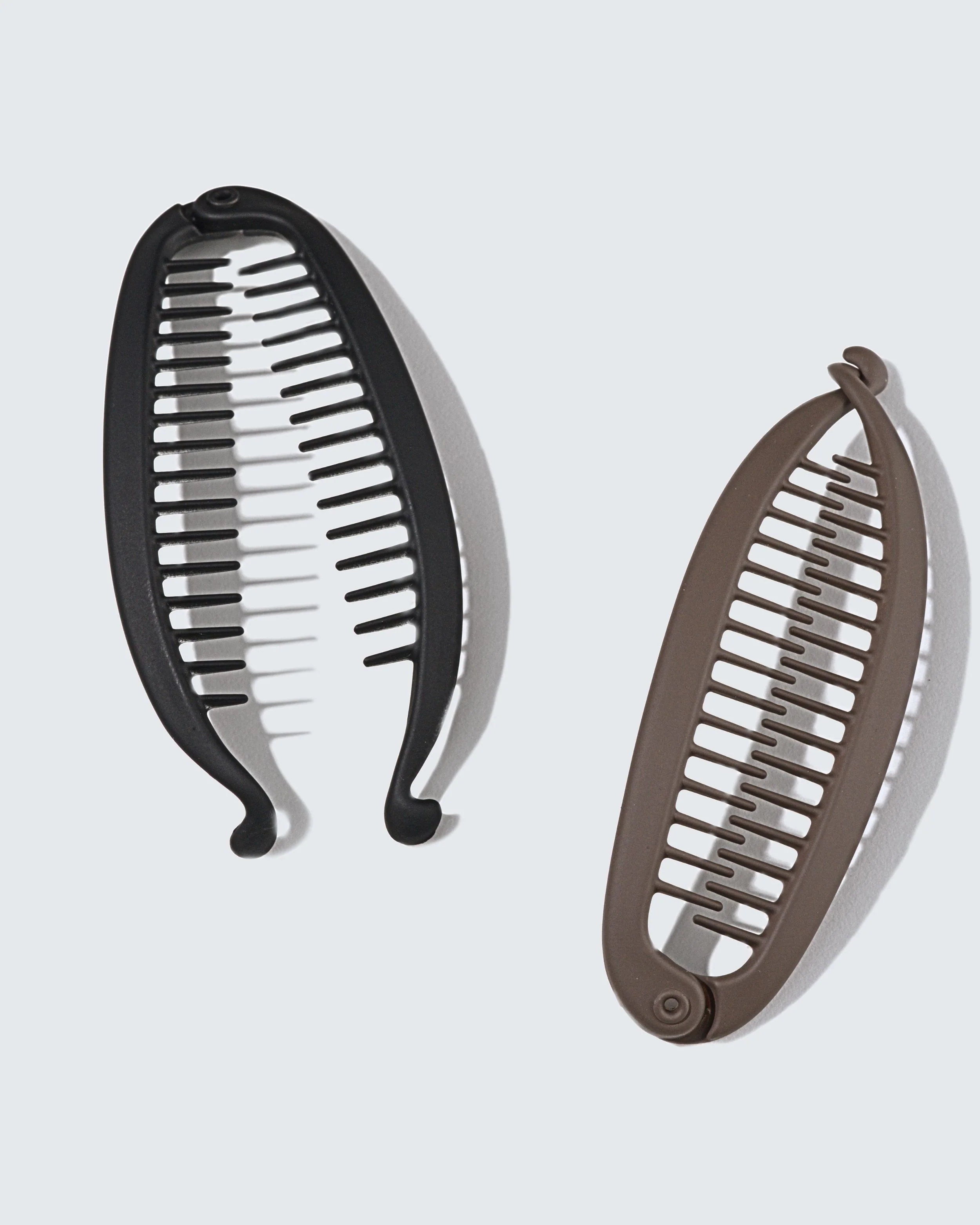 Banana Hair Clips Regular, 2-Pack, Black/Brown - Image 3
