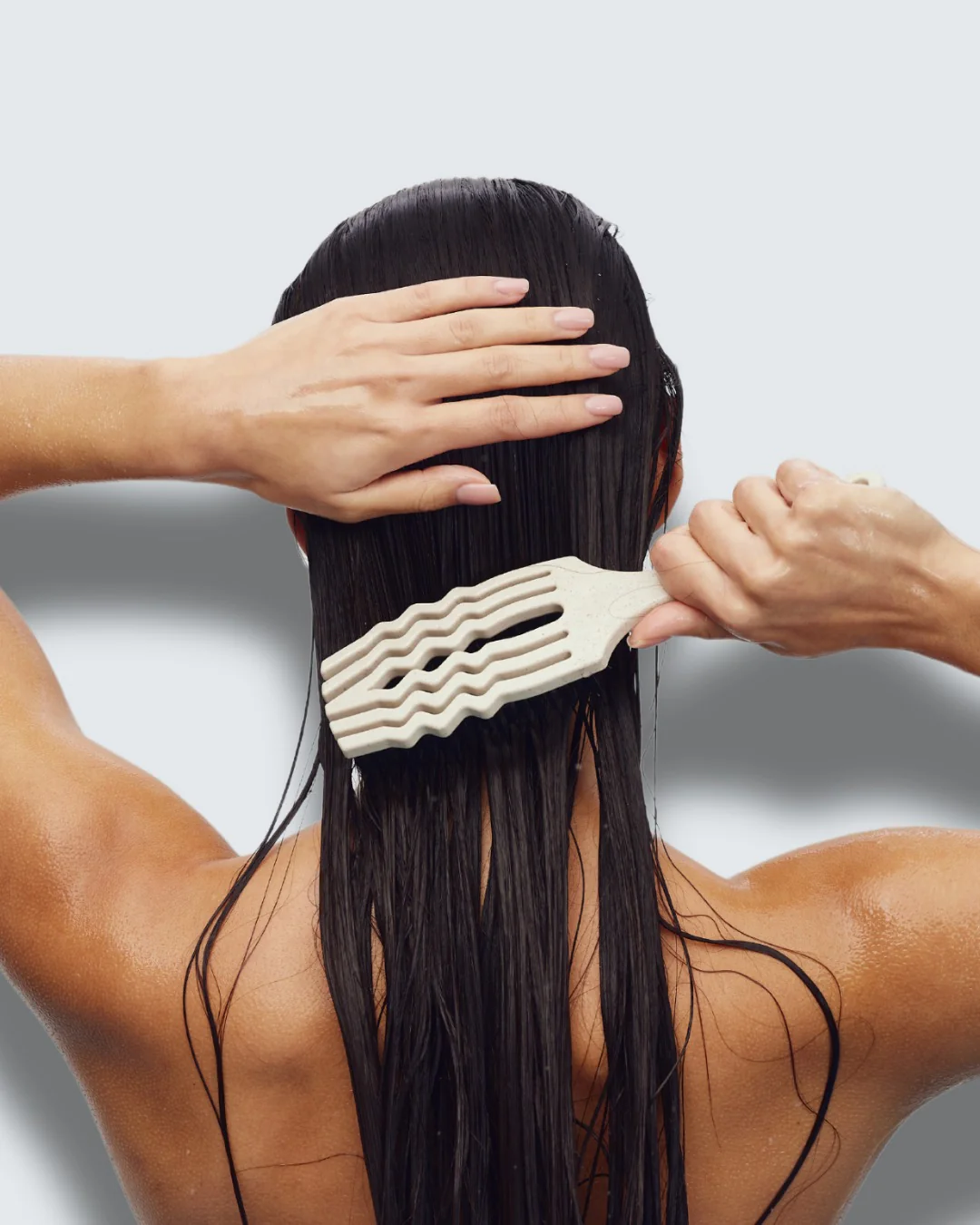 Curved Flex Detangler, White - Image 3
