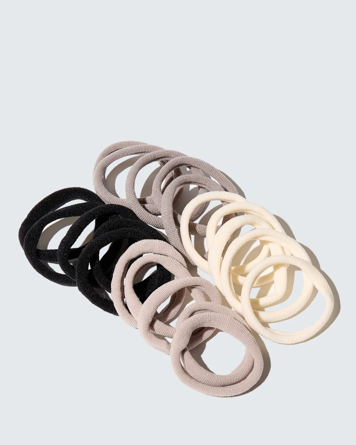 Elastic Hair Ties, 20-Pack, White/Gray/Black - Image 3