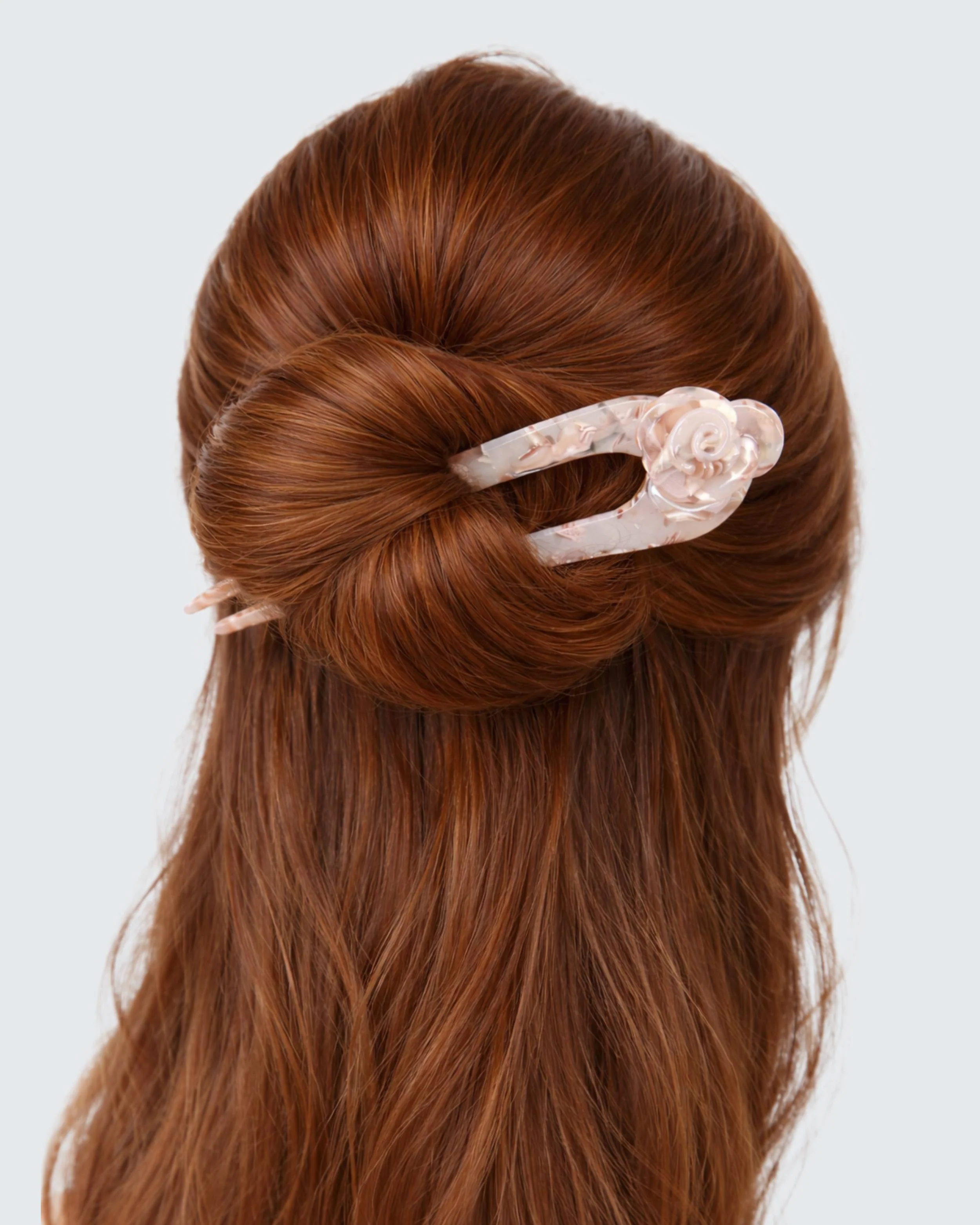 French Twist Hair Pin, Beige Shell - Image 5