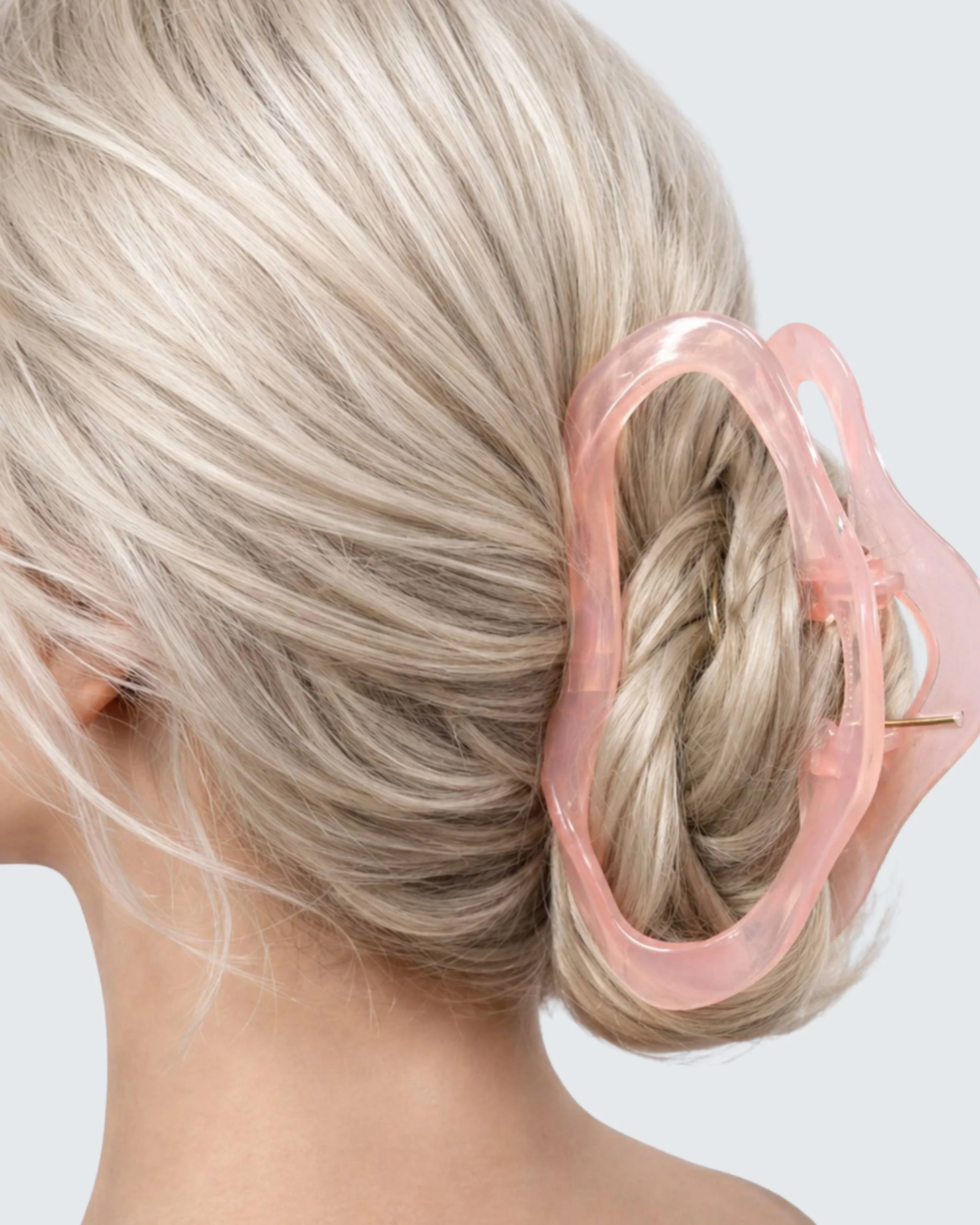 Large Claw Hair Clips, Cloud, 2-Pack, Peach/Ivory - Image 2