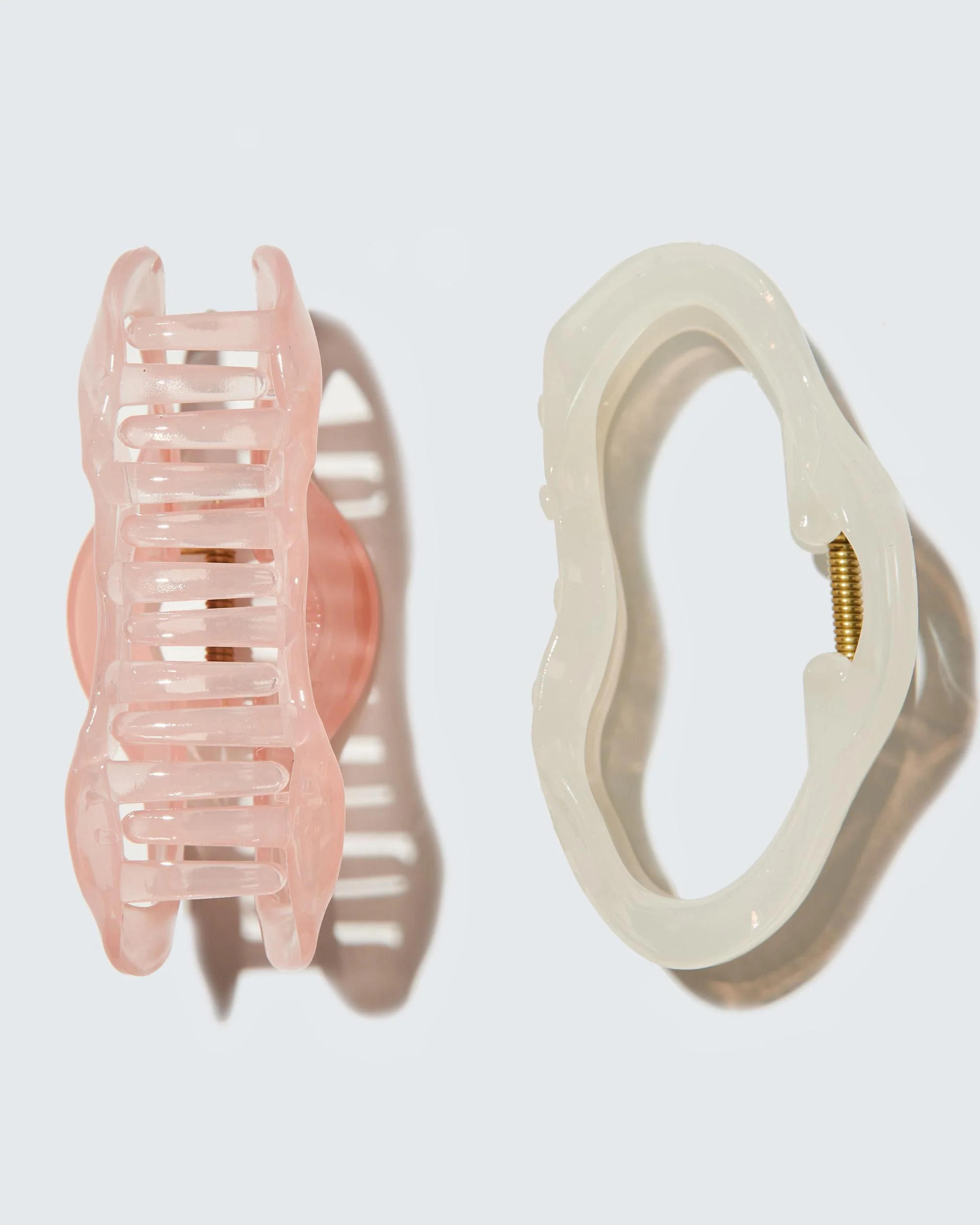 Large Claw Hair Clips, Cloud, 2-Pack, Peach/Ivory - Image 4