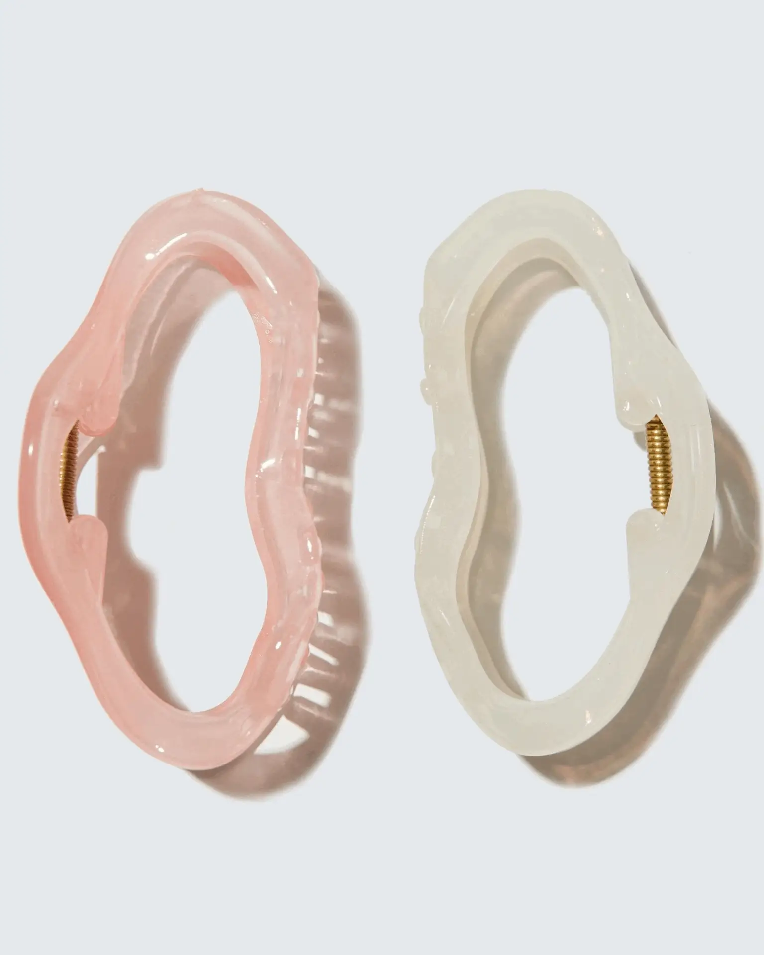 Large Claw Hair Clips, Cloud, 2-Pack, Peach/Ivory - Image 5