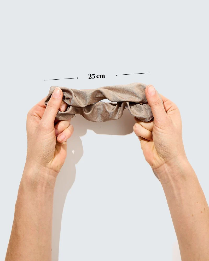 Satin Silk Scrunchies, Medium, 3-Pack, Coffee - Image 4