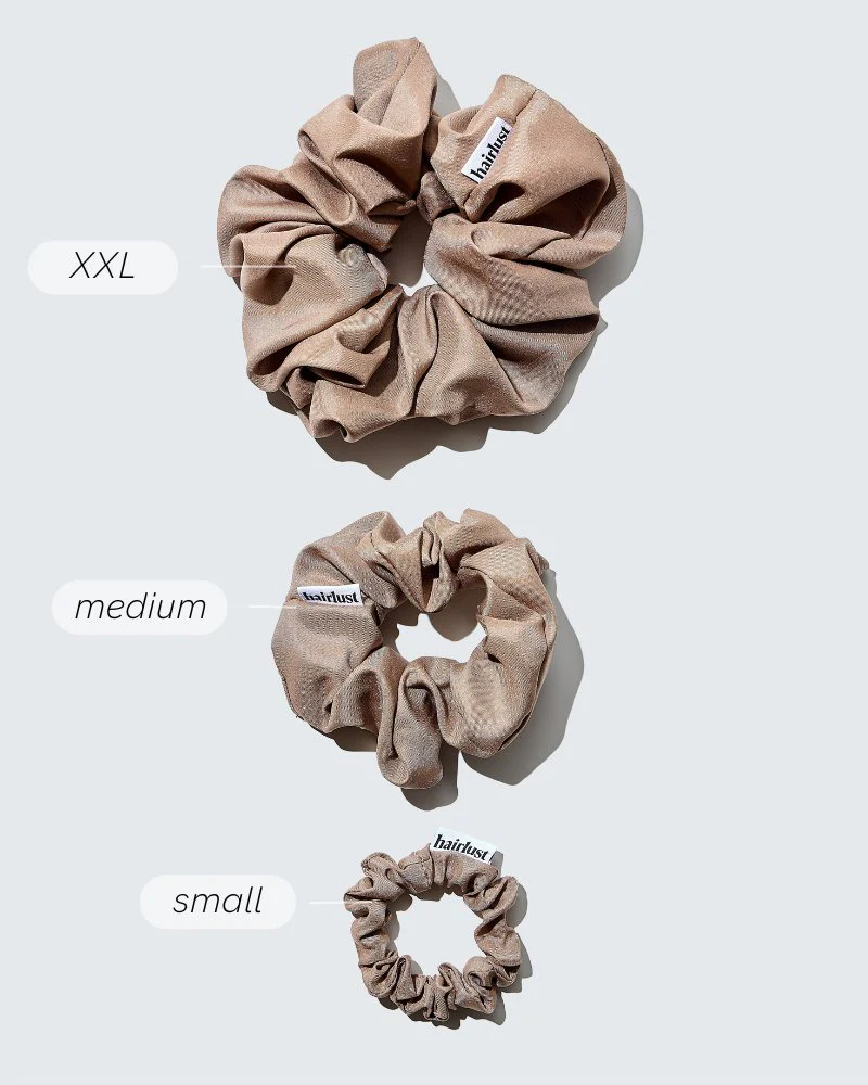 Satin Silk Scrunchies, Small, 5-Pack, Coffee - Image 5