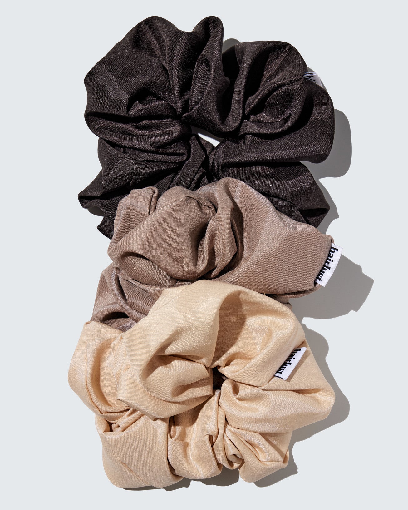 Satin Silk Scrunchies, XXL, 3-Pack, Coffee - Image 7