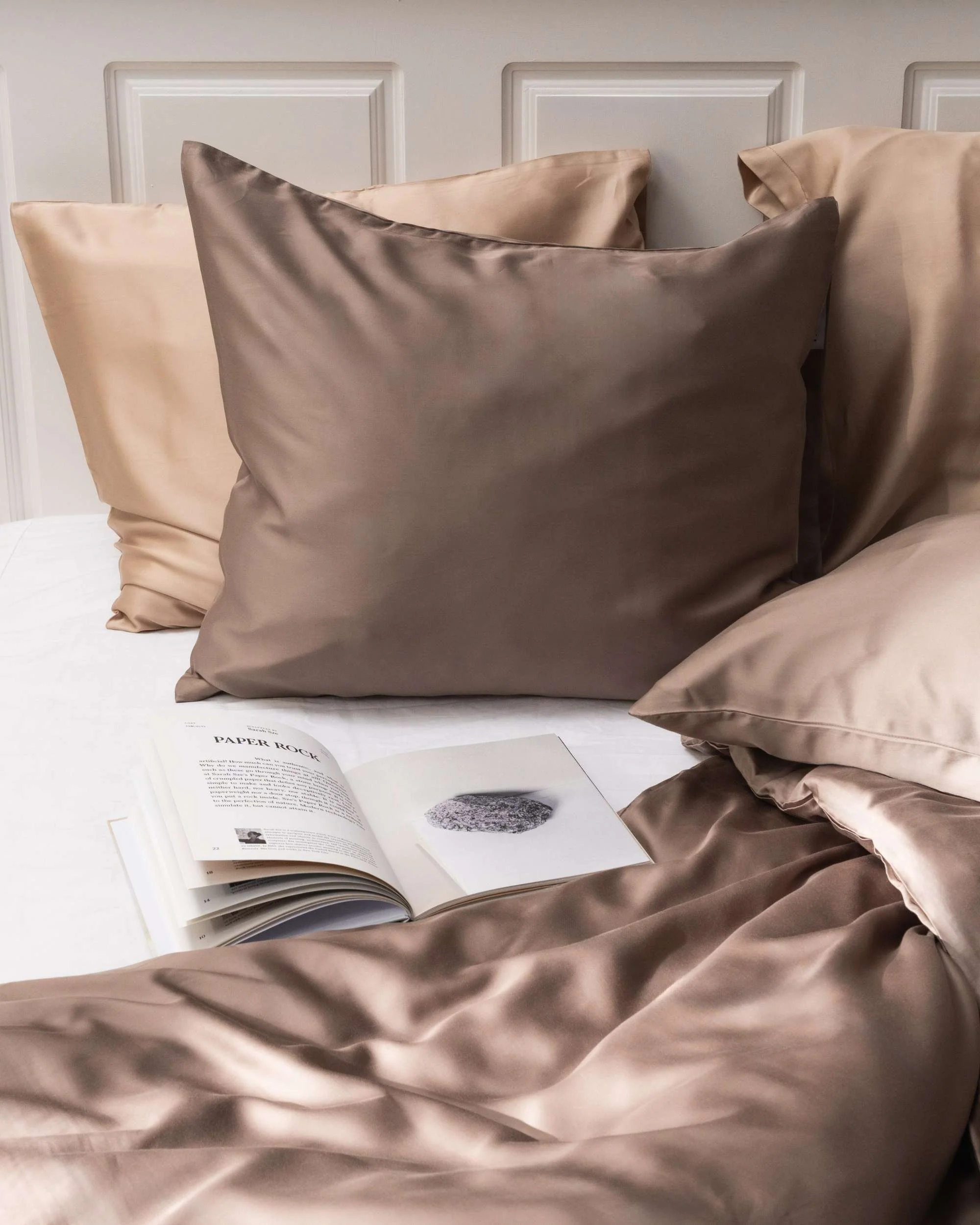 Silky Bamboo Pillowcase, Mocha - Image 3