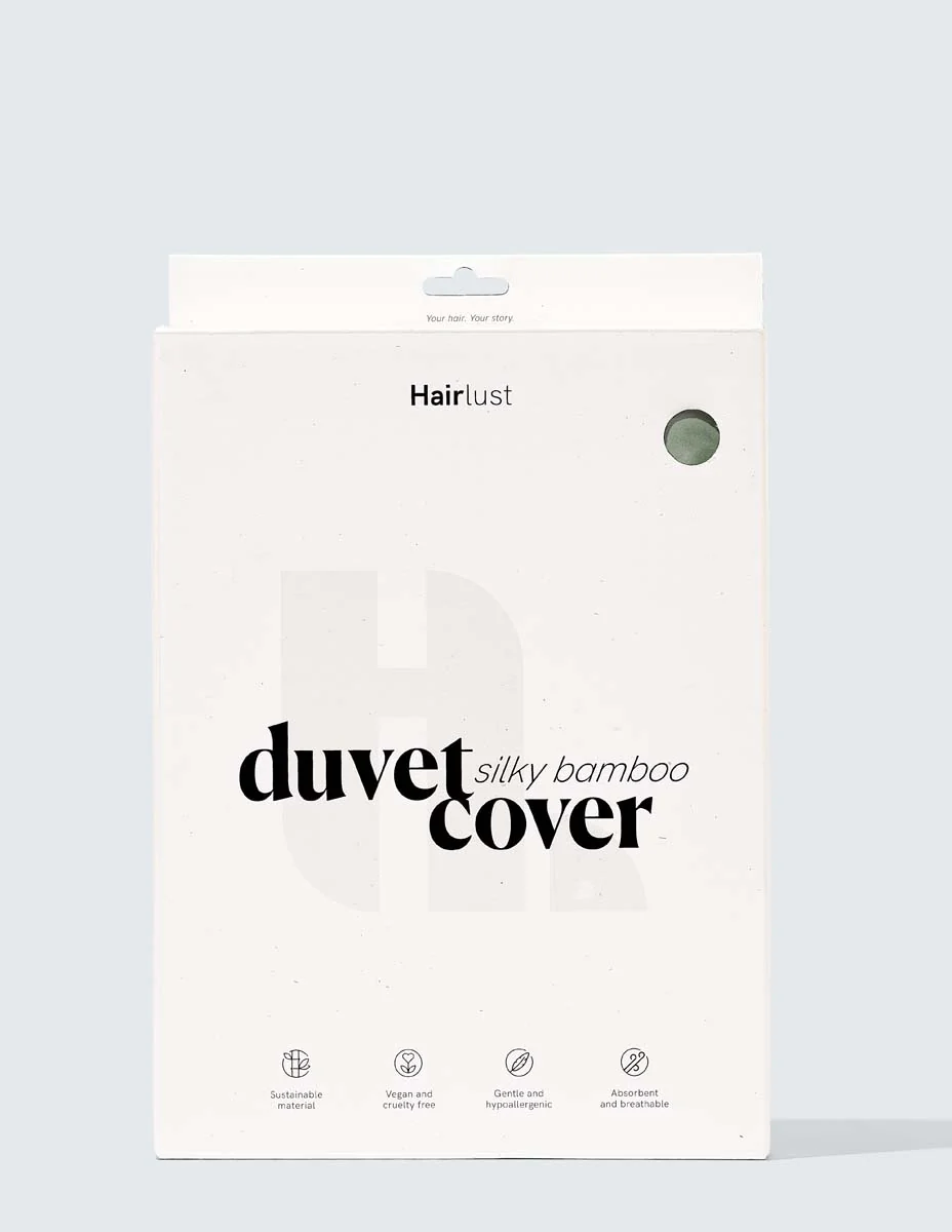Silky Bamboo Duvet Cover, Olive Green - Image 2