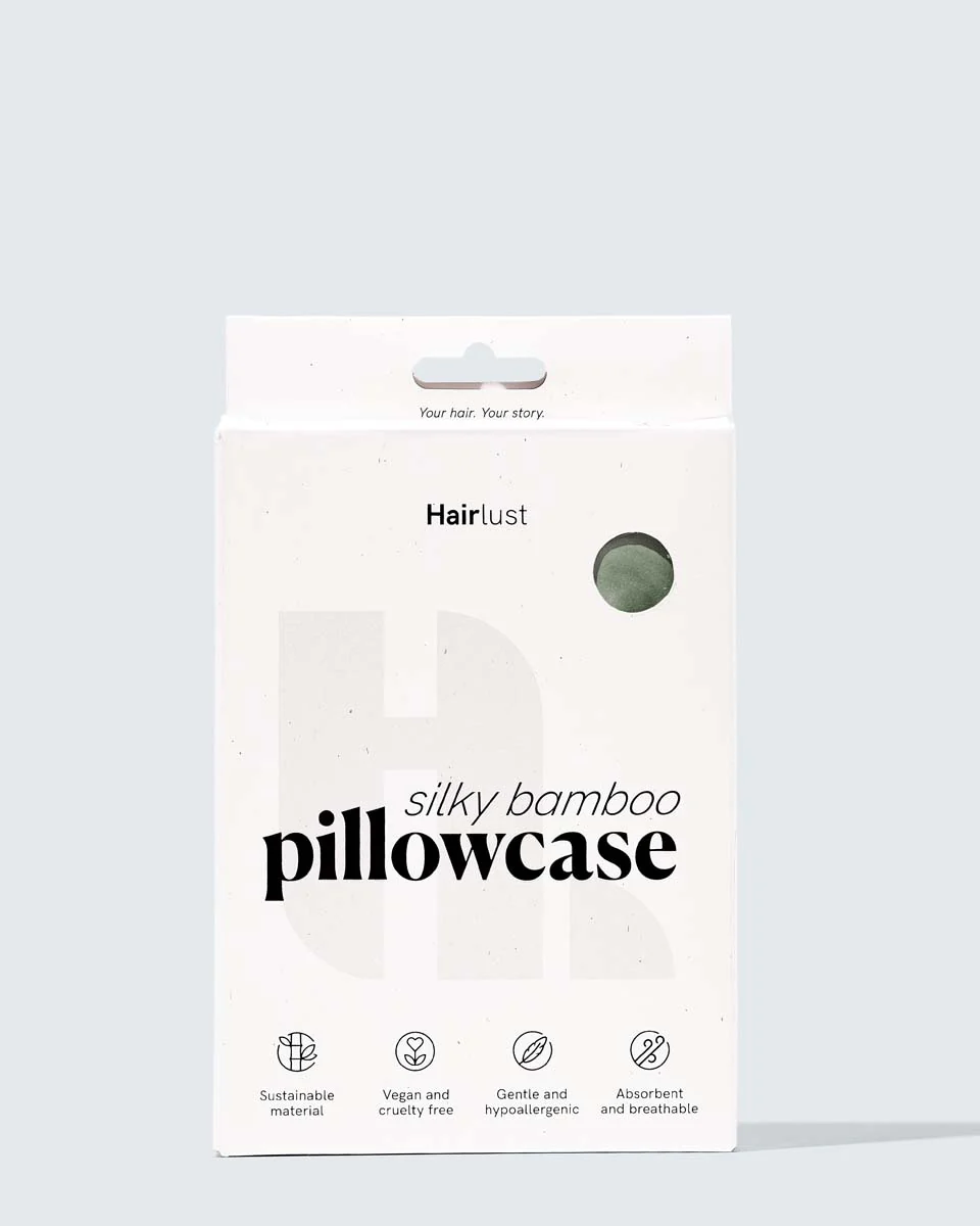Silky Bamboo Pillowcase, Olive Green - Image 2